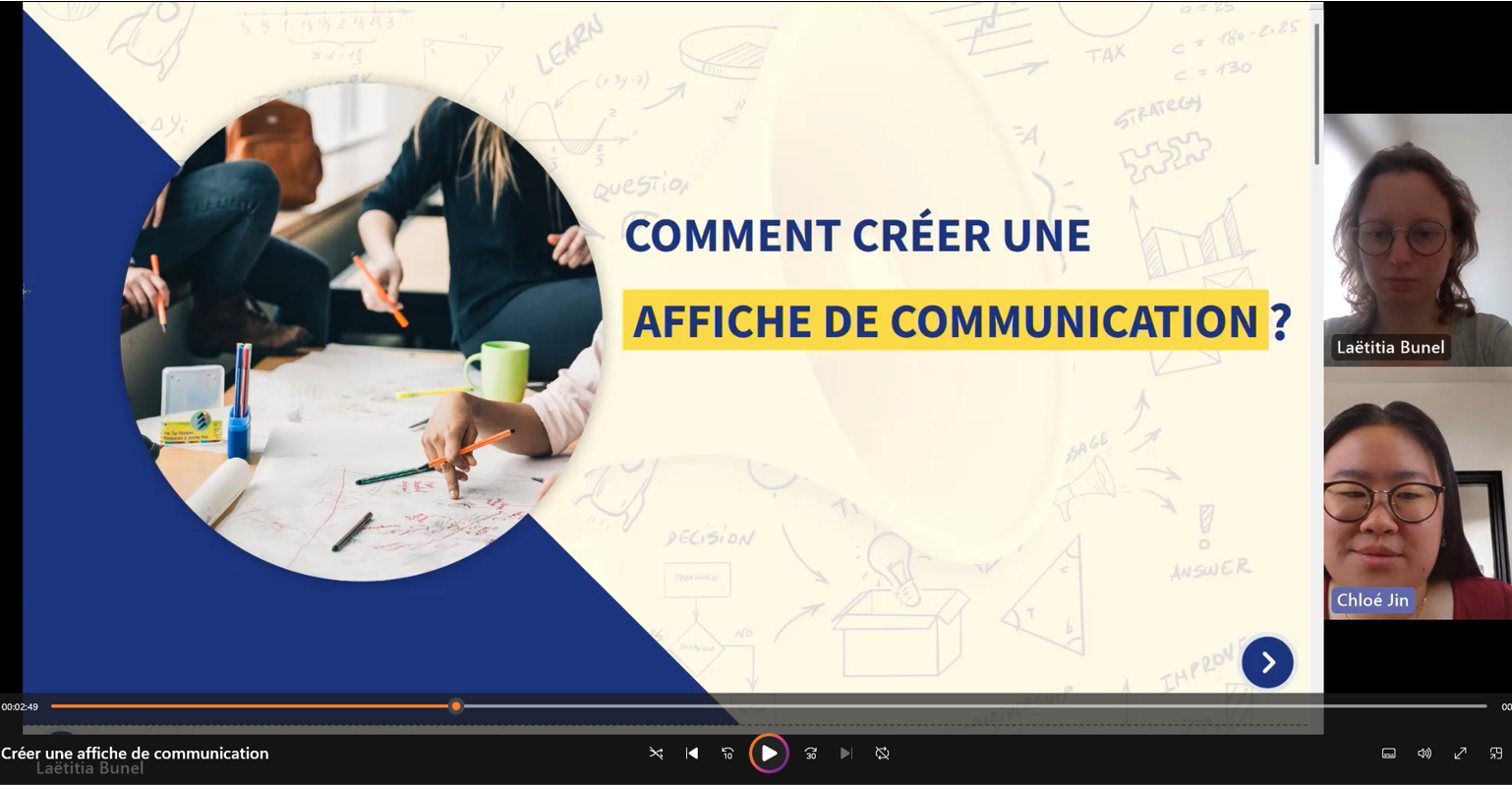 Visuel - visio de l'intervention de la cheffe de projet marketing