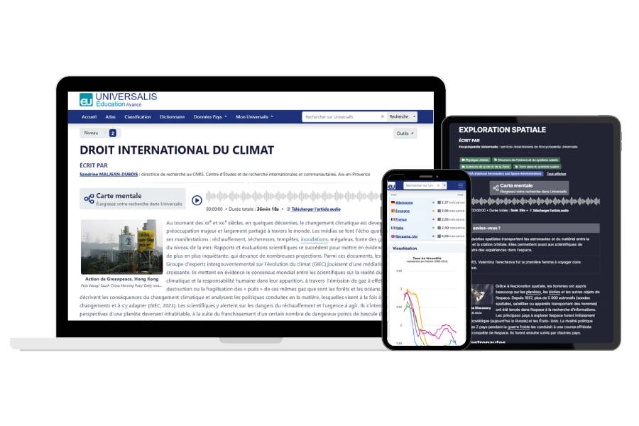Universalis Education sur ordinateur, mobile et tablette